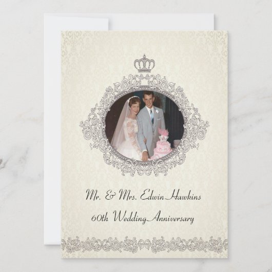 Invitation Célébration des 60 ans de style victorien (Devant)