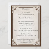 Invitation Célébration des 60 ans de style vintage (Dos)