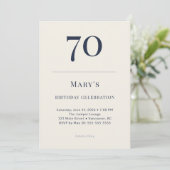 Invitation Célébration des 70 ans Classic Navy & Cream (Debout devant)