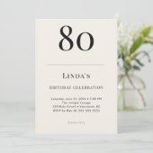 Invitation Célébration des 80 ans Classic Black & Ivory (Debout devant)
