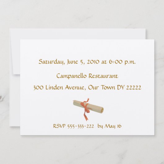 Invitation Célébration des diplômes (Dos)