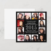 Invitation Célébration des diplômes avec 12 photos (Devant / Derrière)