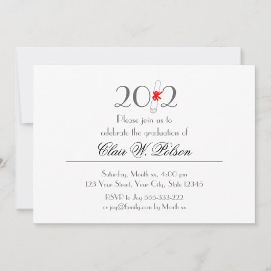 Invitation Célébration des diplômes en 2012 (Devant)