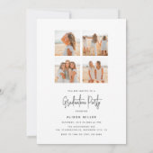 Invitation Célébration des diplômés modernes rose (Dos)