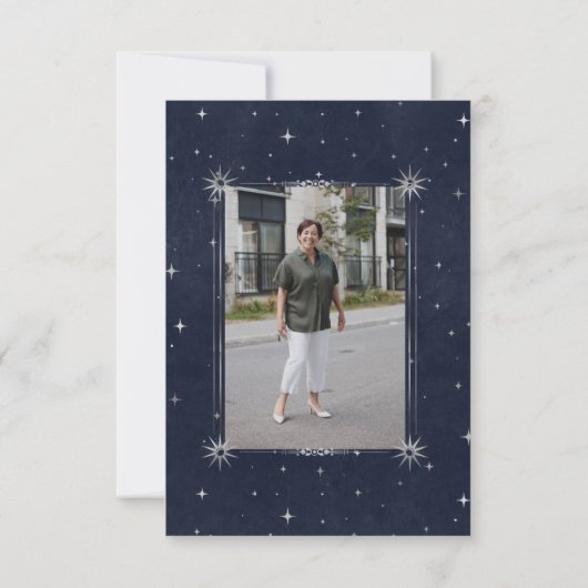 Invitation Célébration des étoiles bleues de minuit (Dos)