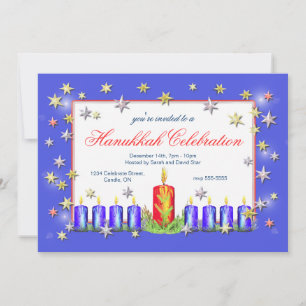Invitation Célébration des étoiles et des bougies de Hanoukka