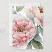 Invitation Célébration des funérailles de Pink Peonies (Dos)