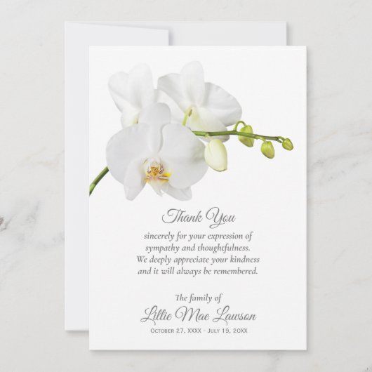 Invitation Célébration des funérailles des orchidées de la Ca (Devant)