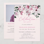 Invitation Célébration des funérailles florales de rose Magno (Devant / Derrière)