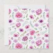 Invitation Célébration des funérailles florales roses de la v (Dos)