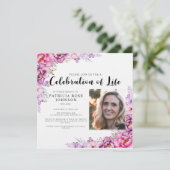 Invitation Célébration des funérailles florales roses de la v (Debout devant)