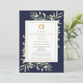 Invitation Célébration des funérailles juives de la vie Vert  (Debout devant)