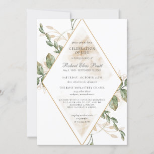 Invitation Célébration des funérailles vertes de la vie