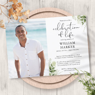 Invitation Célébration des funérailles vertes de la vie