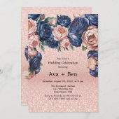 Invitation Célébration des Mariages de la Marine bleu et de l (Devant / Derrière)