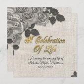 Invitation Célébration des Roses d'invitation à la vie sur Li (Devant / Derrière)