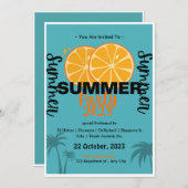 Invitation Célébration d'été cool (Devant / Derrière)