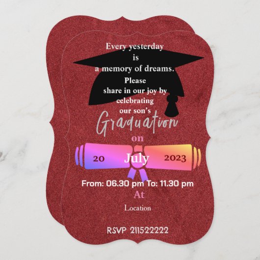 Invitation Célébration d'hier   (Devant / Derrière)