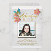 Invitation Célébration d'invitation floral de photo de (Devant / Derrière)