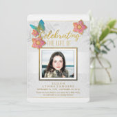 Invitation Célébration d'invitation floral de photo de (Debout devant)
