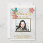 Invitation Célébration d'invitation floral de photo de (Devant)