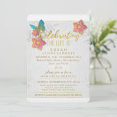 Invitation Célébration d'invitation florale de papillon de la (Debout devant)