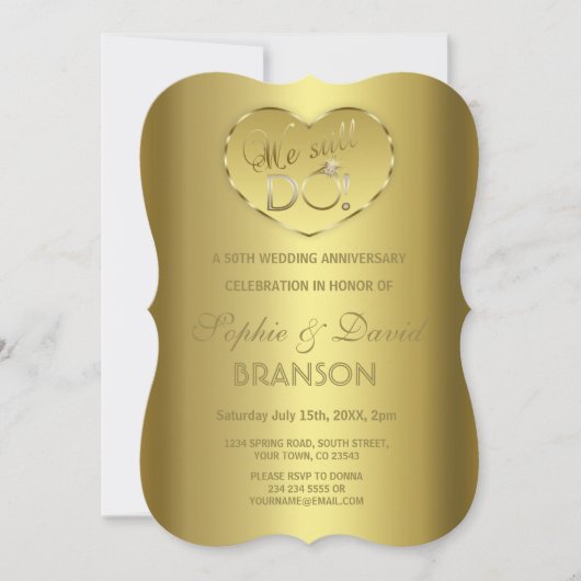 Invitation Célébration d'or de 50 ans de mariage Nous sommes (Devant)
