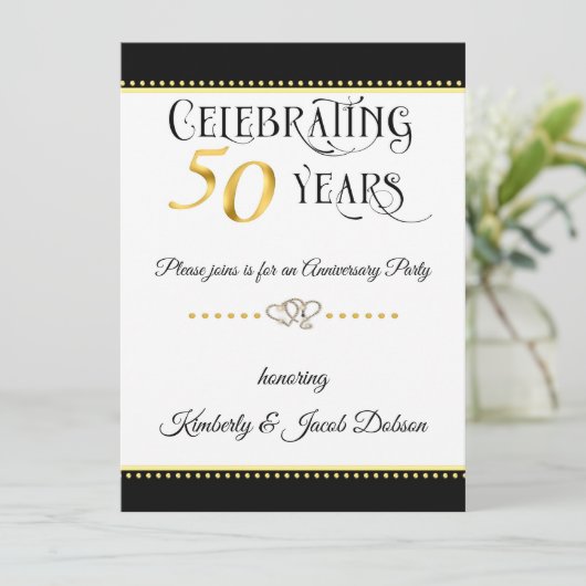 Invitation Célébration d'or du 50e anniversaire (Debout devant)