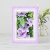 Invitation Célébration du 100e anniversaire - Clematis violet (Debout devant)