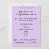 Invitation Célébration du 100e anniversaire - Clematis violet (Dos)