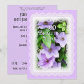 Invitation Célébration du 100e anniversaire - Clematis violet (Devant / Derrière)