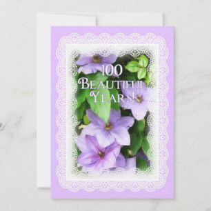 Invitation Célébration du 100e anniversaire - Clematis violet