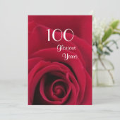Invitation Célébration du 100e anniversaire !-Rose rouge prof (Debout devant)