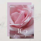 Invitation Célébration du 105e anniversaire !-Rose plutôt ros (Devant / Derrière)