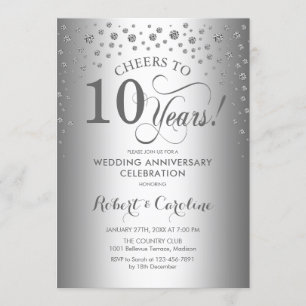 Invitation Célébration du 10e anniversaire - Argent