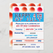 Invitation Célébration du 14 juillet (Devant / Derrière)