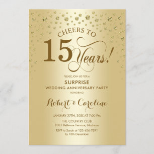 Invitation Célébration du 15e anniversaire de Surprise