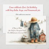 Invitation Célébration du 1er anniversaire de Little Farmer (Devant / Derrière)