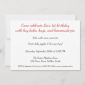 Invitation Célébration du 1er anniversaire du petit fermier (Dos)