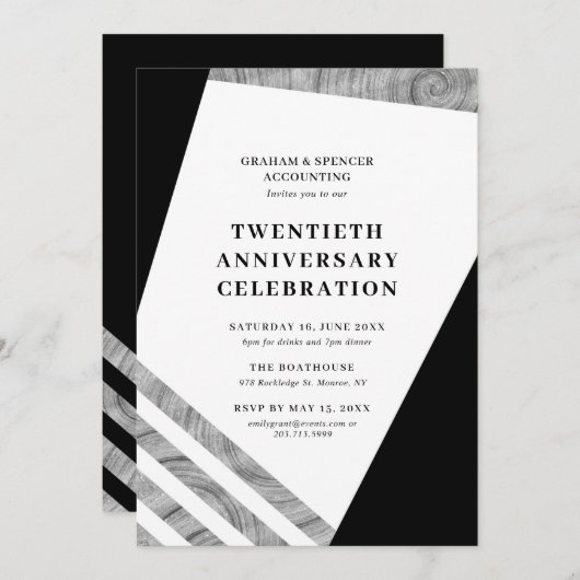 Invitation Célébration du 20e anniversaire (Devant / Derrière)