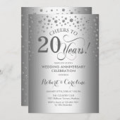 Invitation Célébration du 20e anniversaire - Argent (Devant / Derrière)