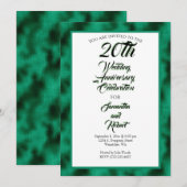 Invitation Célébration du 20e anniversaire de mariage Emerald (Devant / Derrière)