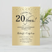 Invitation Célébration du 20e anniversaire - Noir Or (Debout devant)