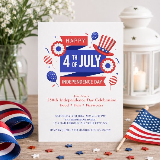 Invitation Célébration du 250e anniversaire de l'Indépendance
