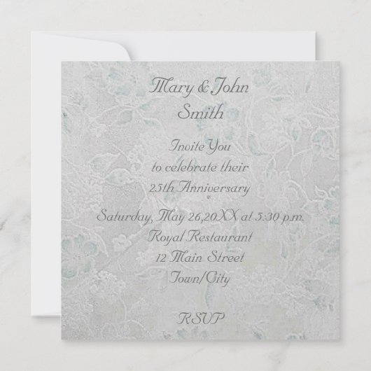 Invitation Célébration du 25e anniversaire (Dos)