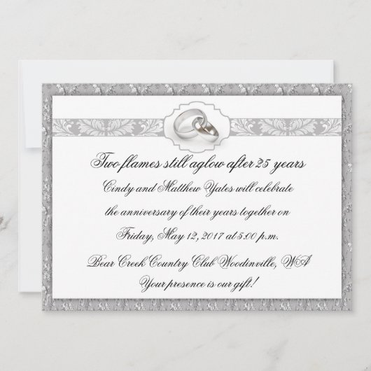 Invitation Célébration du 25e anniversaire de mariage (Devant)