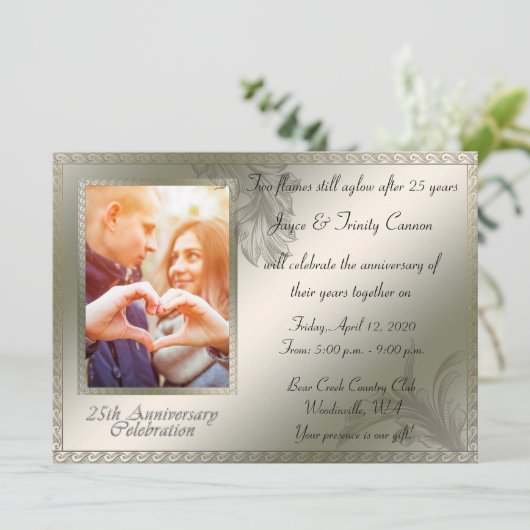 Invitation Célébration du 25e anniversaire de mariage (Debout devant)