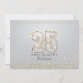 Invitation Célébration du 25e anniversaire de mariage Argent (Devant)