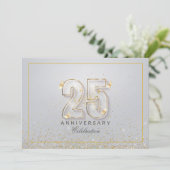 Invitation Célébration du 25e anniversaire de mariage Argent (Debout devant)