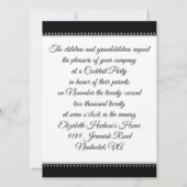 Invitation Célébration du 25e anniversaire de mariage Argent (Dos)